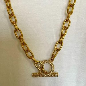 Vince Camuto Gold-Tone Rhinestone Toggle Chain Necklace